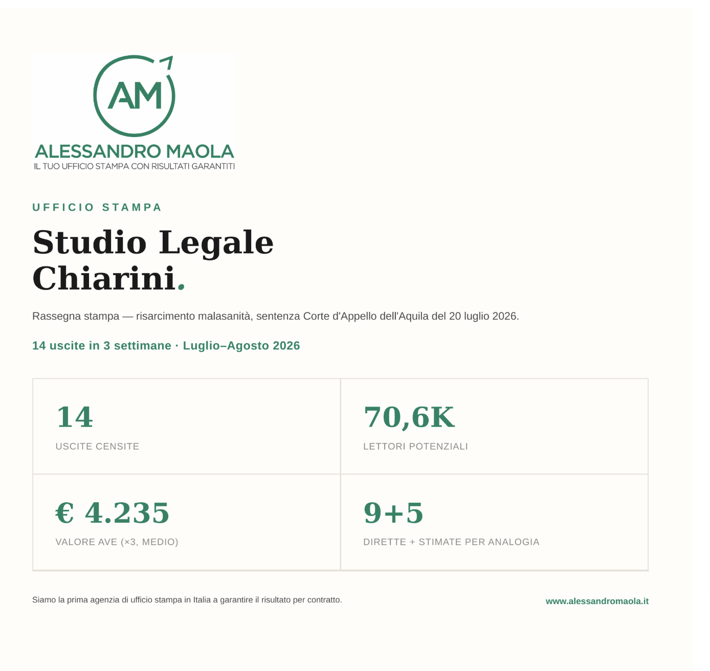 ufficio stampa studio legale chiarini