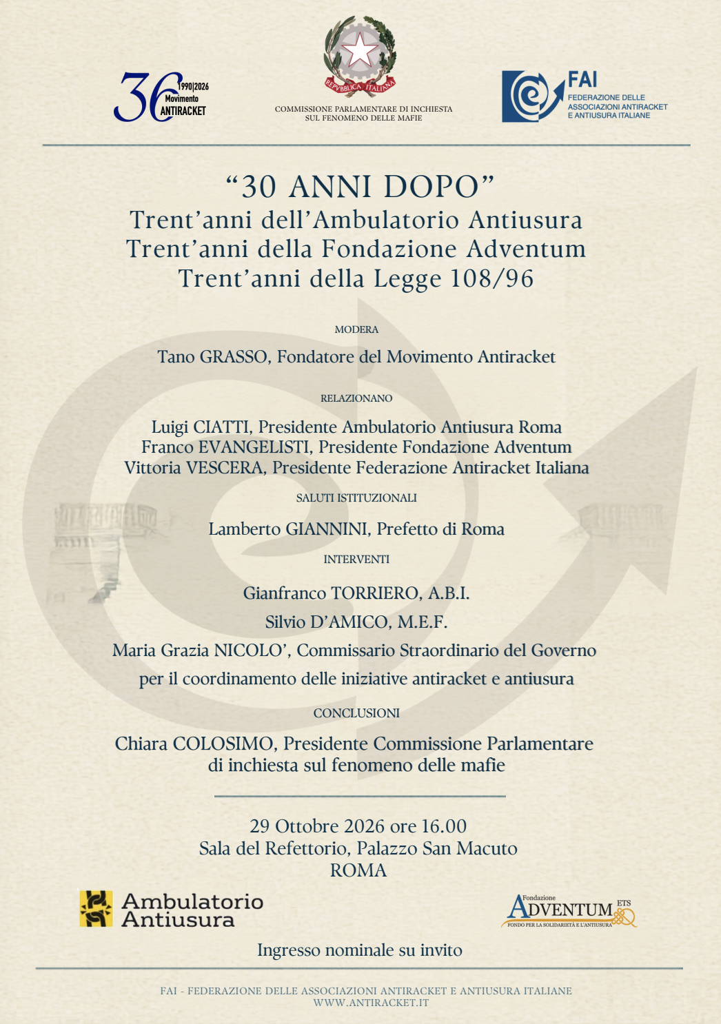 ufficio stampa ambulatorio antiusura